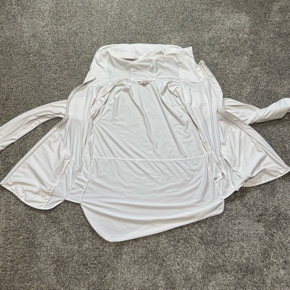 Athleta Pacific Baja UPF White Jacket Size Large Lightweight Zip-Up Hoodie - Picture 3 of 11